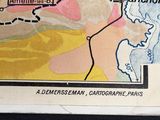 a picture of a map of france with a train on it