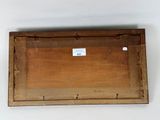 an image of a picture of a wooden box with a label on it