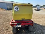 a yellow and red trailer with a number 25 on it