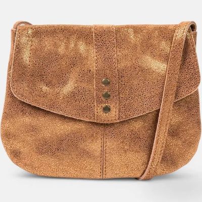 an image of a brown leather purse with a strap