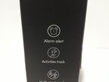 a black box that has a picture of a clock on it