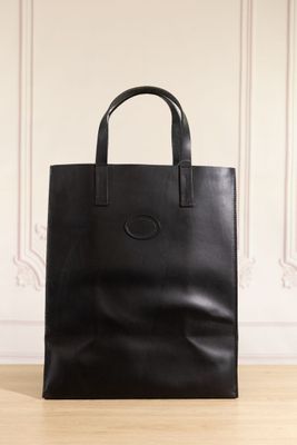 ALEXANDRE MAREUIL - Sac cabas haut en cuir noir, double poig…
