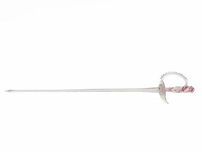 an image of a knife with a pink handle