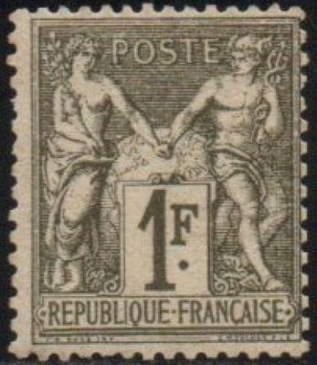 a stamp with a picture of two women on it