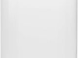 a white and black trash can on a white background