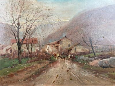 Joseph MILLION (1861-1931) Départ du troupeau