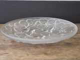 a glass plate that has a flower design on it