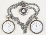 trois types différents de montres de poche à chaîne