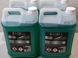 three gallons of excell are sitting on a table