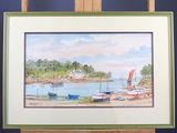 une image d'une peinture de bateaux sur l'eau