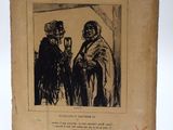 un vieux livre sur lequel figure le dessin d'un homme et d'une femme debout l'un à côté de l'autre