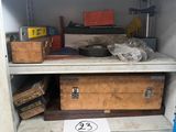 a small cabinet with a lot of items in it