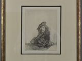 an image of a drawing of a woman sitting on the ground