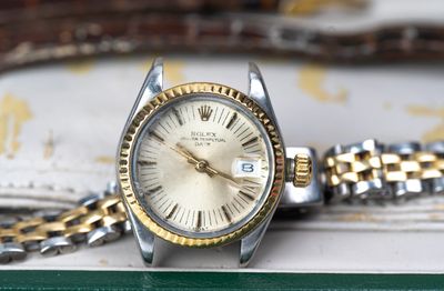 ROLEX, Oyster Lady Datejust, 6917, en or et acier, N° 341862…