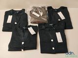 four pairs of men ' s black sweaters with tags on them