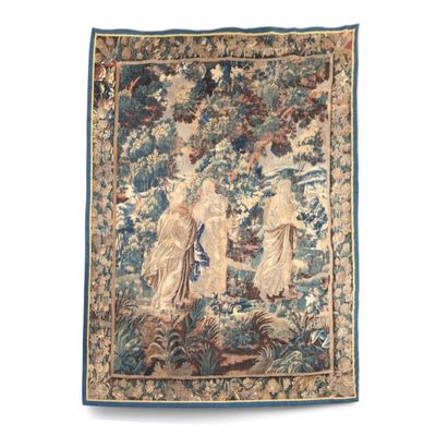 an image of a tapestry hanging on the wall of a room