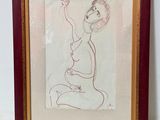 an image of a drawing of a woman sitting on the ground
