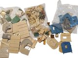 many pieces of cardboard that are sitting on a table