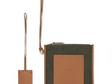 leather wallet with lanyard and lanyard cord attached to it