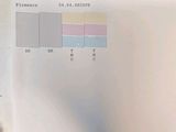 a picture of a white refrigerator with a color scale on it