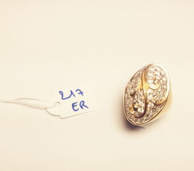 an image of a gold ring with diamonds and a price tag