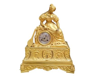 Pendule romantique à décor d'attributs de musique et d'une f… - Photo 1