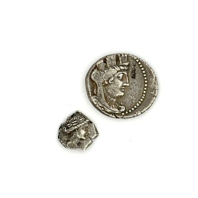 une image représentant une pièce d'argent sur laquelle figure une tête romaine