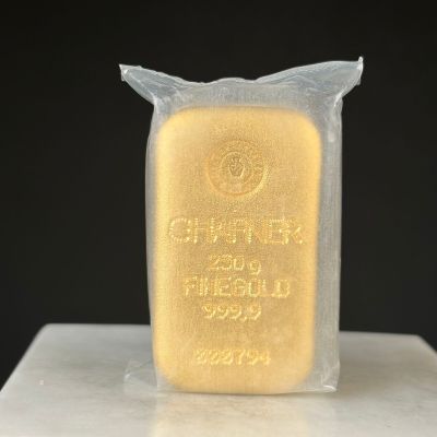 C.HAFNER Lingotin de 250 g en or 999,9/1000 numéroté 00794.