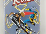 the cover of a comic book with a picture of a man and a woman flying through the air