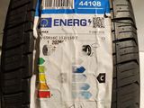 a close up of a tire with a sticker on it