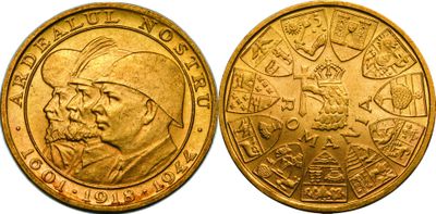 a close up of a gold coin with an image of a man on it