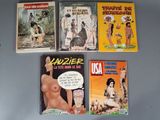 quatre livres posés ensemble sur la table