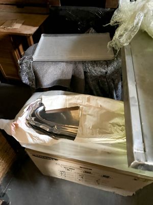 a box with a knife in it sitting on top of a table