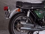 a motorcycle that is parked in a parking garage