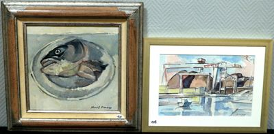 deux tableaux posés l'un à côté de l'autre sur une étagère