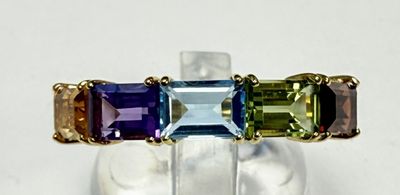 Bague EN OR Jaune, PÉRidot, AMÉThyste, Topaze, Citrine ET GR…