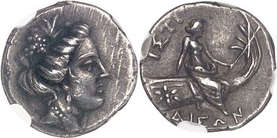 a close up of a coin with an image of a woman on it