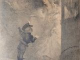 tableau représentant une femme et un enfant debout dans l'eau