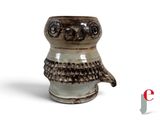an image of a ceramic owl mug on a white background