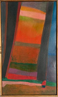an image of a painting of a painting of a person standing in front of a painting