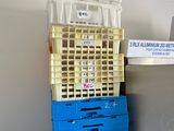 boxes stacked on top of each other in a room