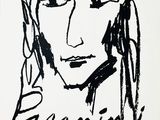 an image of a drawing of a woman with long hair