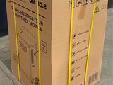 a cardboard box that is sitting on the ground
