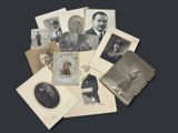 a lot of old photos of men and women