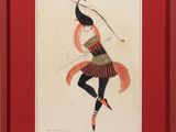 une image représentant un tableau où l'on voit une femme en robe et avec un chapeau