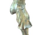 bronze figurine of a boy holding a basket