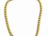 un collier à chaîne en or avec un fermoir en forme de serpent sur fond blanc
