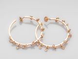 une paire de boucles d'oreilles en or sur fond blanc
