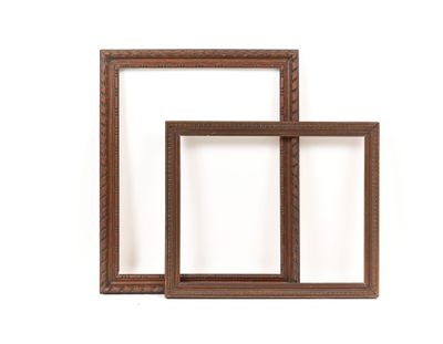 two wooden frames on a white background with a white background