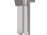 a close up of a shower head with a shower hose